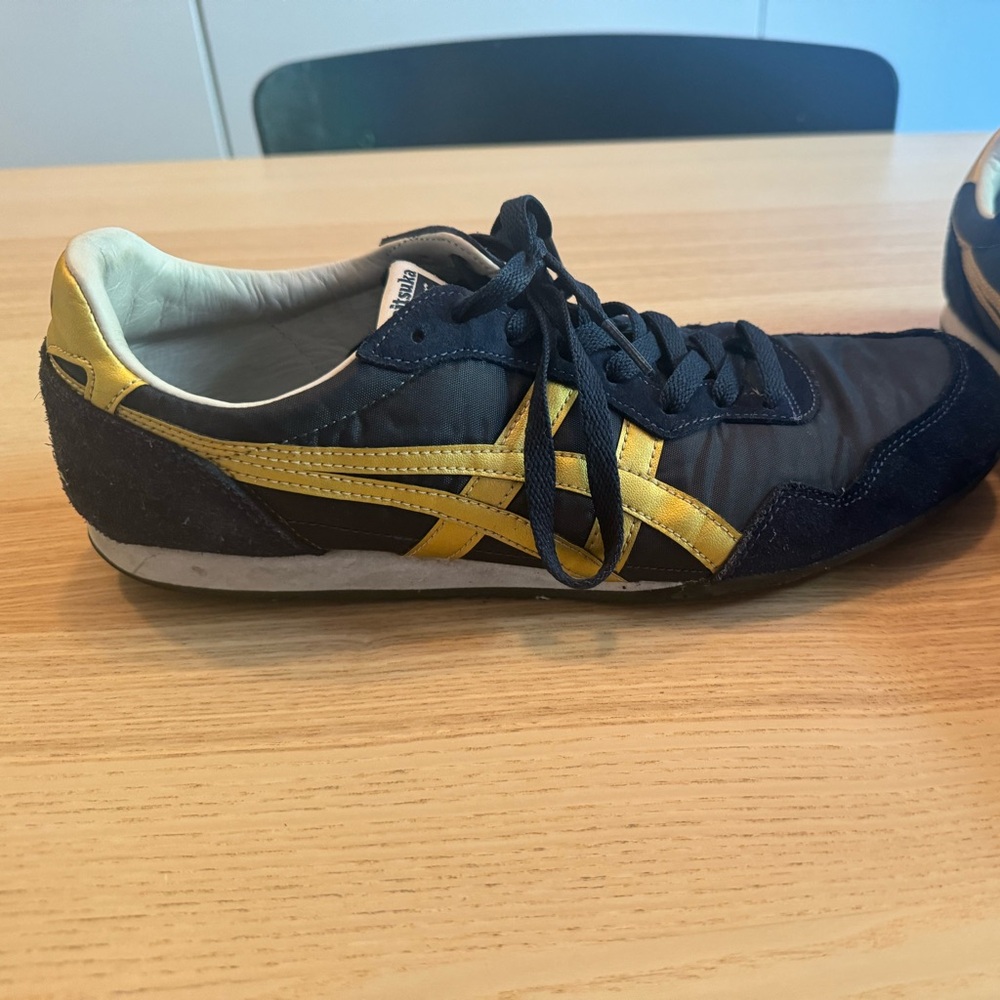 Onitsuka Tiger navy and gold shoes
